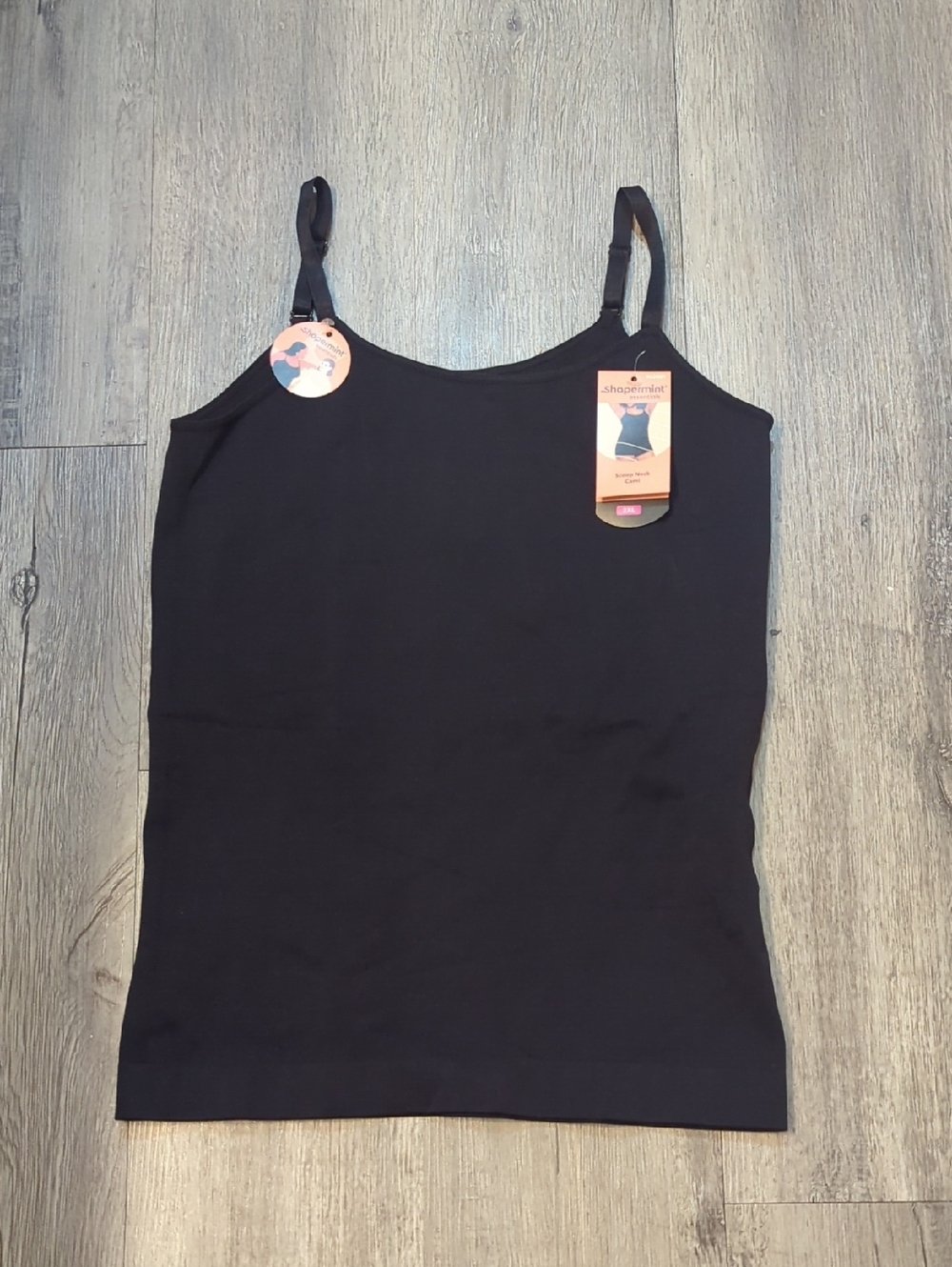 Shapemint Seamless Black Camisole Tank Top - shapewear